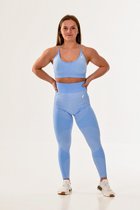 Comfort summer sportoutfit / sportkleding set voor dames / fitnessoutfit short + sport t-shirt (lichtblauw)