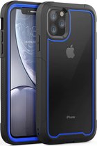 Apple iPhone 11 Pro Max Backcover - Zwart / Blauw - Shockproof Armor - Hybrid - Drop Tested