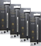 Parker rollerball vulling - refill - zwart Fine - 4 stuks