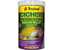 Tropical Cichlide Pellets | Herbivoor Medium (1 Liter) | Cichlide Visvoer