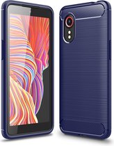 Samsung Galaxy Xcover 5 Hoesje - Coverup Armor Brushed TPU Back Cover - Blauw