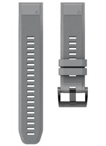 Siliconen Bandje QuickFit 22mm - Grijs - Geschikt voor Garmin Fenix 5/6 (5/6 Plus & Sapphire) - Forerunner 935/945 - En Meer Modellen