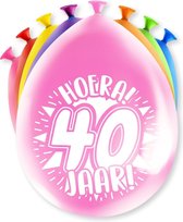 Ballonnen 40 Jaar Hoera 30cm 8st