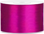 Satijn Lint Donker Roze 50mm 25m
