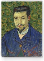 Portret van Dokter Félix Rey - Vincent van Gogh - 19,5 x 26 cm - Niet van echt te onderscheiden houten schilderijtje - Mooier dan een schilderij op canvas - Laqueprint.