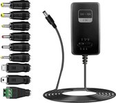 LEICKE Universal AC / DC adapter, switching power supply 3 V ~ 12 V, 2.5 A 30 W | 10 plug | includes mini / micro USB plug | for 3 V 5 V 6 V 7.5 V 9 V 12 V household electronics |vacuum clean