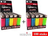 100 stuks Aanstekers - doorzichtig kleur wegwerpaansteker - Origineel merk Unilite