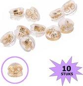 Fako Bijoux® - Oorbel Stoppers / Achterkantjes - Siliconen Vlinder - Allergievrij - 10 Stuks - Goud