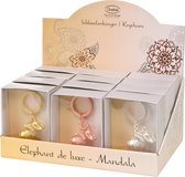 Goebel - Elephant de luxe | Display Sleutelhangers Olifanten Assorti | 3 kleuren - 12 stuks