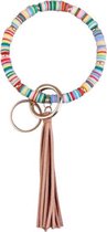 Moodadventures | Sleutelhangers | Sleutelhanger Ibiza Pastel met Suède Kwastje | Tashanger