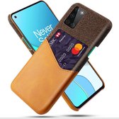 OnePlus 8T Luxe Hybride Backcover met Pasjeshouder + PMMA Screenprotector _ Bruin