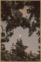 JUNIQE - Poster met kunststof lijst The Moon -30x45 /Blauw & Grijs