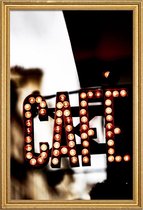 JUNIQE - Poster met houten lijst Café -30x45 /Oranje & Zwart