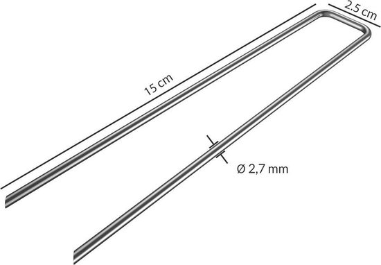 Gardebruk Haringen Set van 100 gegalvaniseerd staal lxØ 150x2,7mm van Gardebruk — afbeelding 2