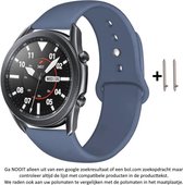 Grijs / Blauw / Slate / Leisteen Siliconen Bandje voor 22mm Smartwatches (zie compatibele modellen) van Samsung, LG, Asus, Pebble, Huawei, Cookoo, Vostok en Vector – Maat: zie maat