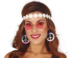 Hippie accessoire set voor vrouwen - 3 verkleedaccessoire