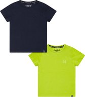 Koko Noko BIO Basics (2pack) Shirts NIGEL Blauw en Groen - Maat 98/104