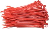Kabelbinders 2,5 x 100 mm   -   rood   -  zak 100 stuks   -  Tiewraps   -  Binders
