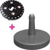 Parasolvoet 70KG Rond Plastic Vulbaar + LED Verlichting