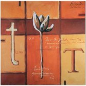 Schilderij T van Tulp, 2 maten, multi-gekleurd, wanddecoratie (print op canvas)