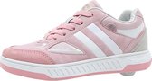 Breezy Rollers Rolschoenen Kindersneakers Schoenen met Wieltjes - Roze Wit Grijs - Maat 32