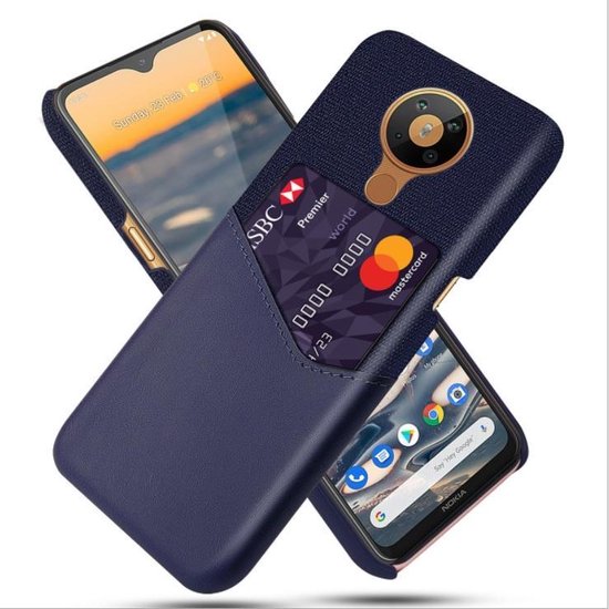 Nokia 5.4 Luxe Hybride Backcover met Pasjeshouder _ Blauw