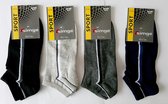 4 paar heren sportsokken, "Simge" low socks, L.grijs / D.grijs / Blauw en Zwart, maat 40 - 44