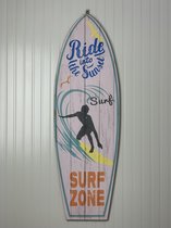 Houten surfplank wandbord longboard surfers 60cm