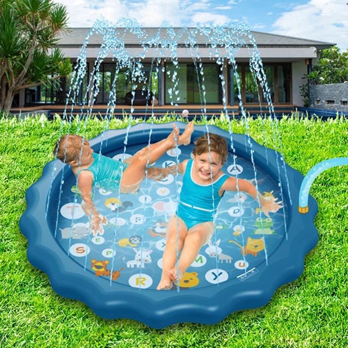YQB Waterspeelmat met fontein - Waterspeelgoed - Watermat - Kinder Zwembad