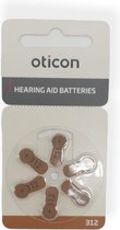 Oticon | pile pour appareil auditif | type P312 | Autocollant marron | 2 billets | 12 piles
