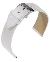 EULIT horlogeband - leer - 20 mm - wit - metalen gesp
