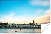Uitzicht op de Waal en de Nederlandse stad Nijmegen Poster 30x20 cm - klein - Foto print op Poster (wanddecoratie woonkamer / slaapkamer) / Europese steden Poster