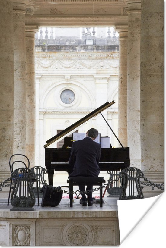 Le pianiste joue du piano en plein air 20x30 cm - petit | bol.com