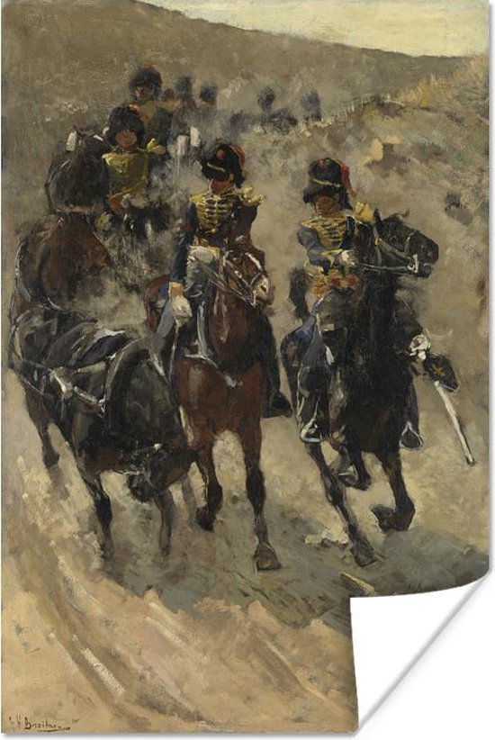 Poster De Gele Rijders - Schilderij van George Hendrik Breitner - 20x30 cm