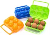 Fliex - opbergdoos eieren - lunchbox met handvat - 6 eieren houder - groen