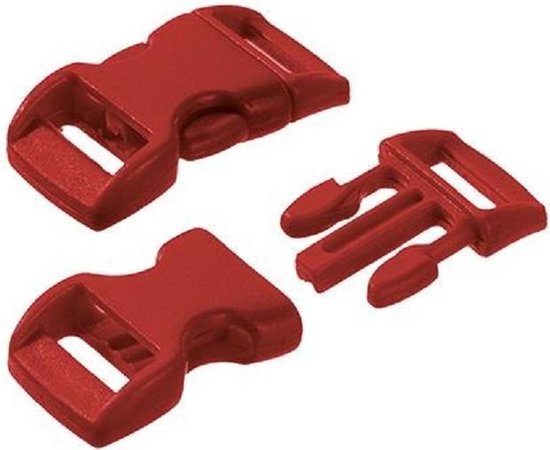 Paracord Sluiting - Klik Sluiting - Donker Rood - 11/14 - 10 Stuks