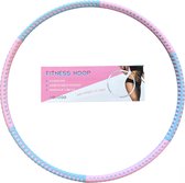 Hoelahoep Fitness - met kliksysteem Ø 88cm - 6 delen - Fitness Hoop - Sport Cardio - Roze/blauw