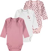 NAME IT NBFBODY 3P LS DECO ROSE Meisjes Rompertje - Maat 50