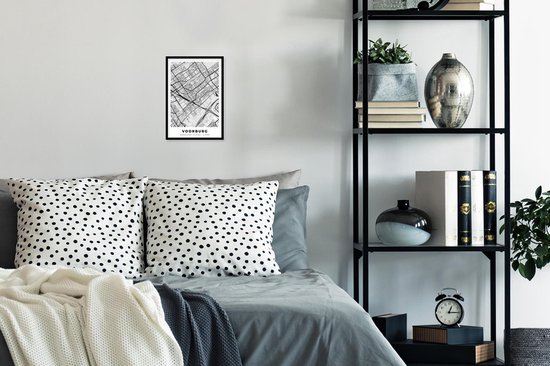 Affiche avec cadre Plan de la ville - Voorburg - Grijs - Wit - 20x30 cm