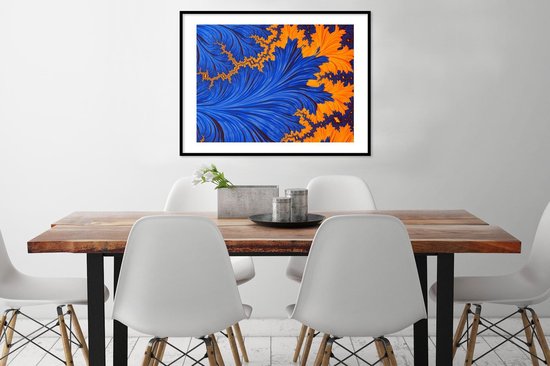 Fotolijst incl. Poster - Bladeren - Kunst - Psychedelisch - 80x60 cm - Posterlijst