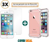 iphone 6 anti shock hoes | iPhone 6 A1586 siliconen case | iPhone 6 anti shock case transparant | beschermhoes iphone 6 apple | iPhone 6 hoes cover hoes + 3x iPhone 6 gehard glas s