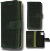 TF Cases | Apple iPhone 12 Pro Max | Bookcase | genuine leather |Groen | High Quality