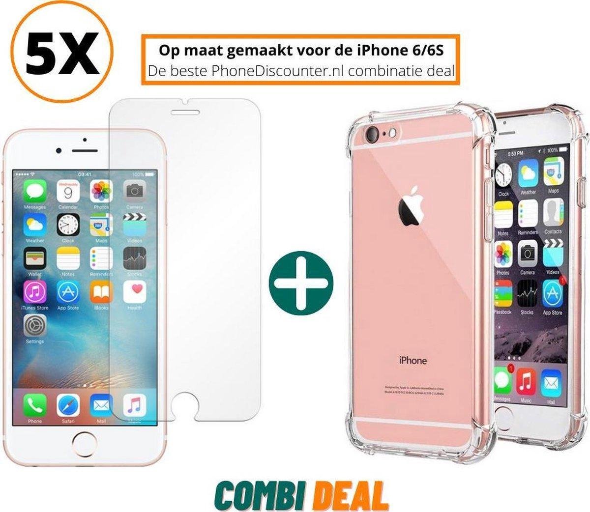 iphone 6 anti shock hoes | iPhone 6 siliconen case | iPhone 6 hoes cover hoes + 5x iPhone 6 gehard glas screenprotector