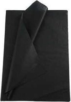 Tissuepapier, vel 50x70 cm,  14 gr, zwart, 25vellen
