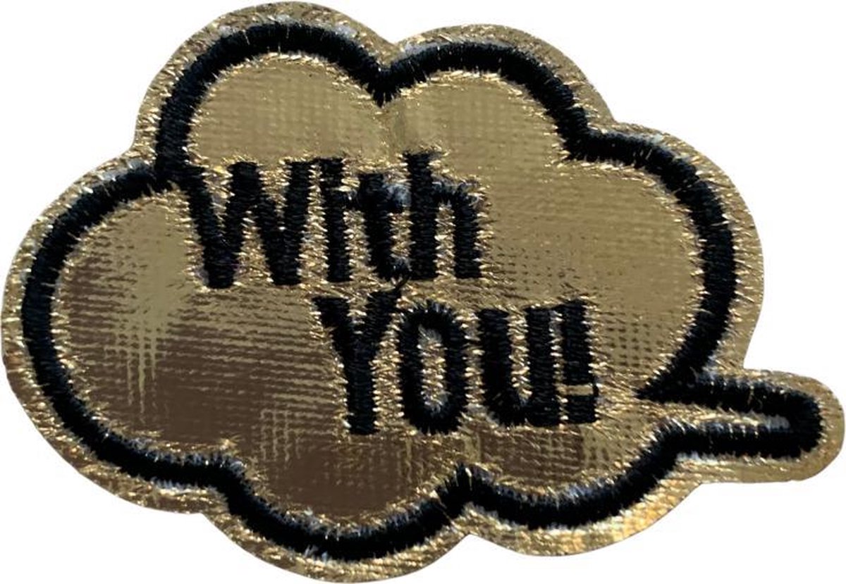 Goud strijk embleem - patch - patches - stof & strijk applicatie Iron on strijkapplicatie - strijkembleem 2 x 3 cm