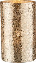 J-Line Theelichthouder Cilinder Gebroken Glas Goud Large