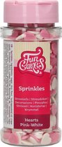 FunCakes Sprinkles Taartdecoratie - Hartjes Roze-Wit - 60g