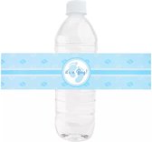 Étiquettes de bouteille d'eau de bébé garçon, autocollants imprimables de bouteille  d'eau de douche de bébé de DIY, douche de bébé bleu gris de Chevron,  décorations d'anniversaire de garçon BB1 
