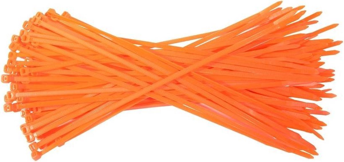 Kabelbinders 3,6 x 140 mm - oranje - zak 100 stuks - Tiewraps - Binders