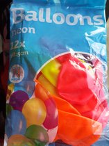 Ballonnen- neon kleuren- 12 st. / 25 cm